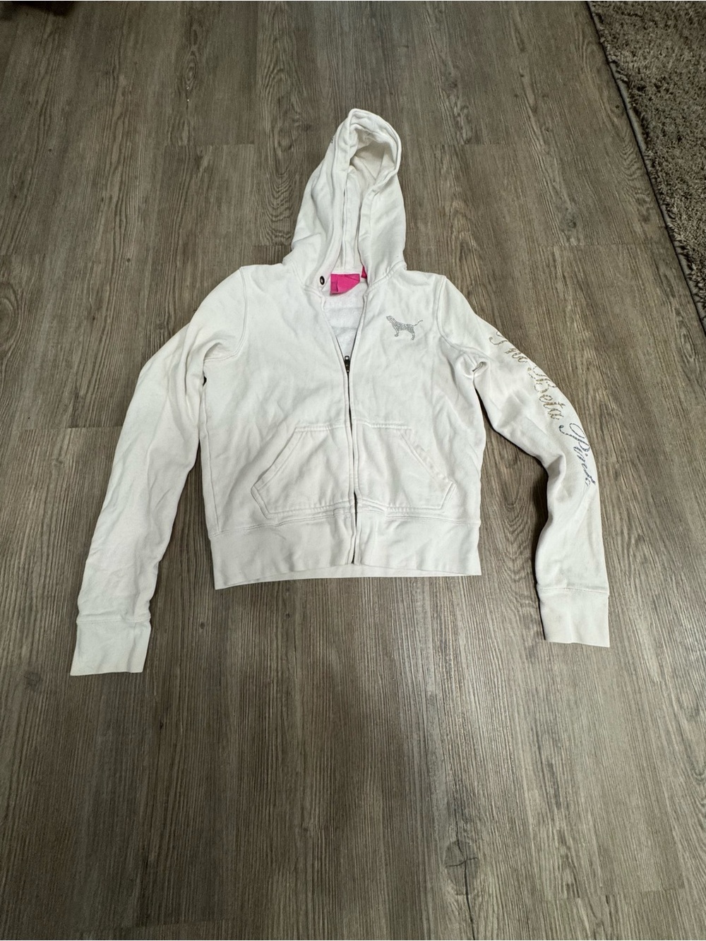 Victoria's Secret PINK Y2K Small White Phi Beta Full Zip Vintage Collegiate